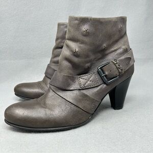 Salamander Boots Womens EU 38 Side Zip Heels Ankle Booties Brown Casual Comfort